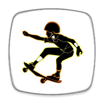 Skateboard - Viereckiger Kühlschrankmagnet - Weiß - Vorne
