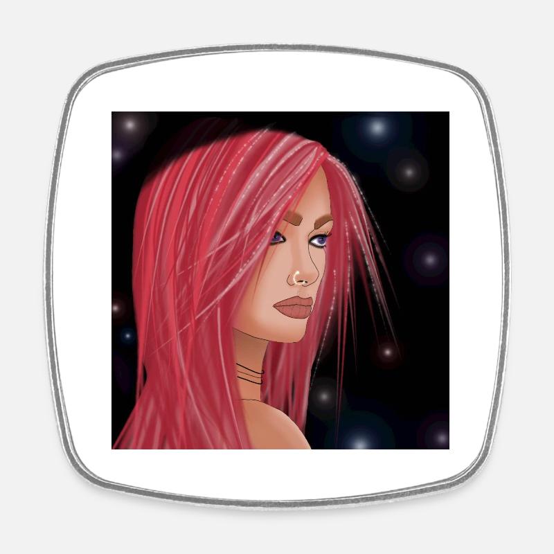 Witchgirl - Square fridge magnet - white