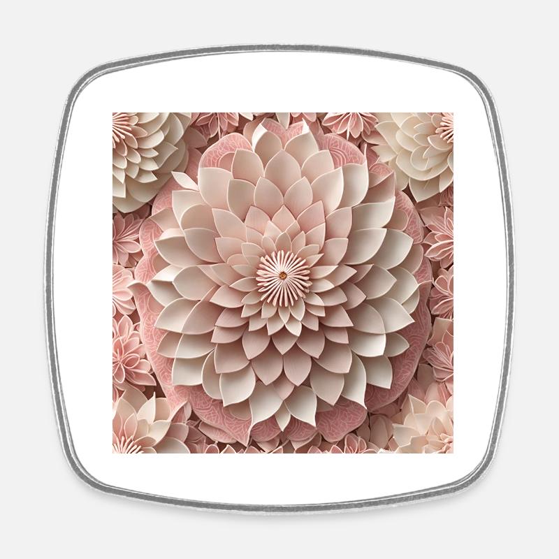 Amazing Flowers - Square fridge magnet - white