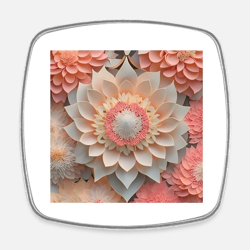 Beautifull flowers - Square fridge magnet - white