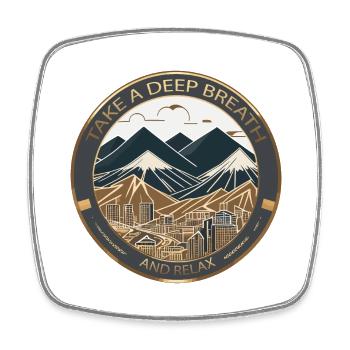 The grand relaxation - Square fridge magnet - white - Front