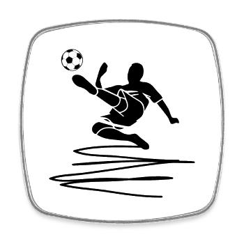 Fußball Football - Magnet carré - blanc - Devant