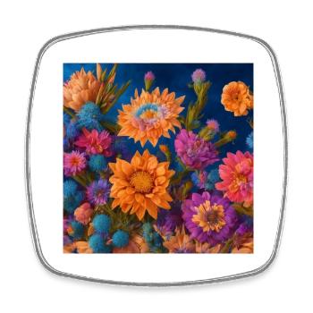 Amazing group of Magic desert flowers - Square fridge magnet - white - Front