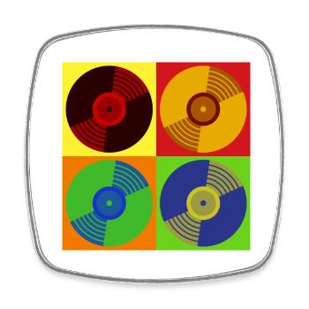 Vinyl Retro - Viereckiger Kühlschrankmagnet - Weiß - Vorne