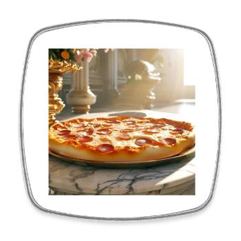 Pizza Lover Flavour - Viereckiger Kühlschrankmagnet - Weiß - Vorne