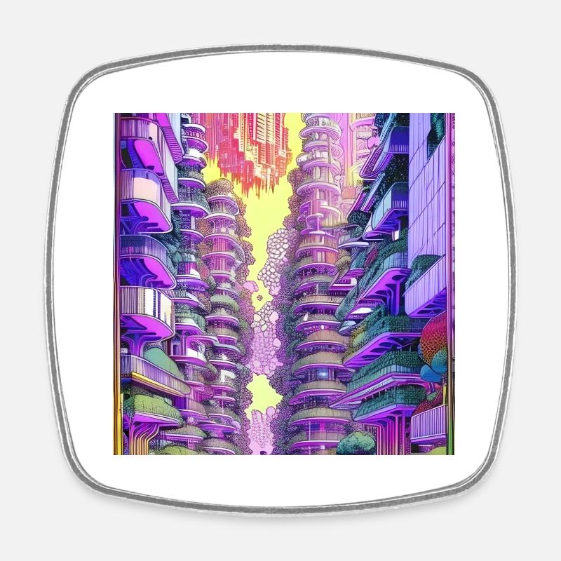 The tree settlement - Square fridge magnet - white