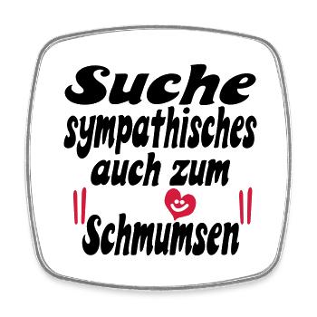 suche sympathisches - Viereckiger Kühlschrankmagnet - Weiß - Vorne