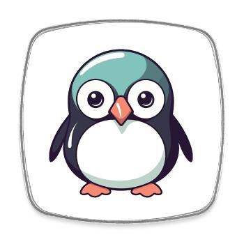 Penguin - Square fridge magnet - white - Front
