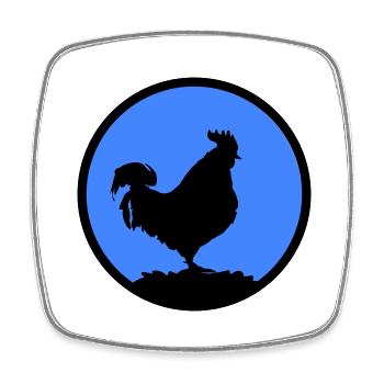 Rooster1 - Square fridge magnet - white - Front