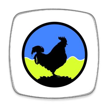 Rooster1 - Square fridge magnet - white - Front