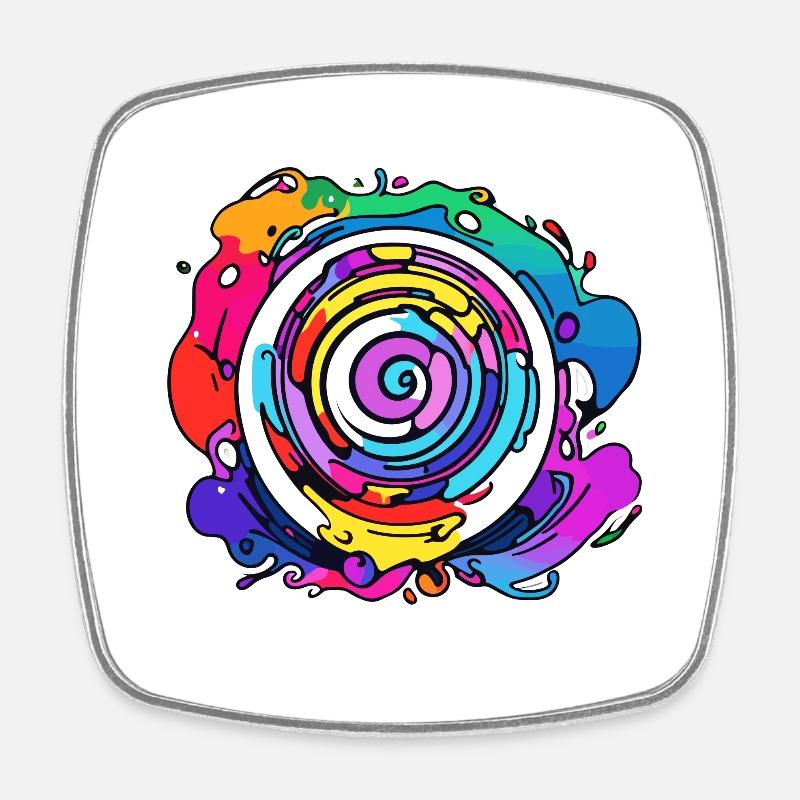 Playful colors - Square fridge magnet - white