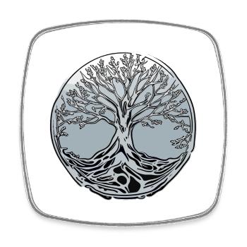 Arbre d’argent - Magnet carré - blanc - Devant