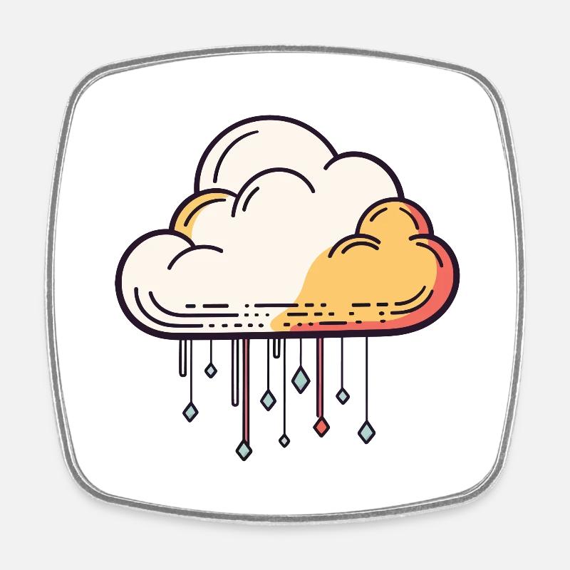 Nuage - Magnet carré - blanc