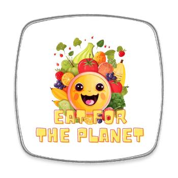 Eat for the Planet - Square fridge magnet - white - Front