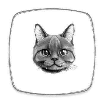 Chat Propriétaire Chat Domestique Chaton - Magnet carré - blanc - Devant