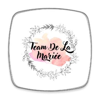 Team de la mariée floral - Magnet carré - blanc - Devant