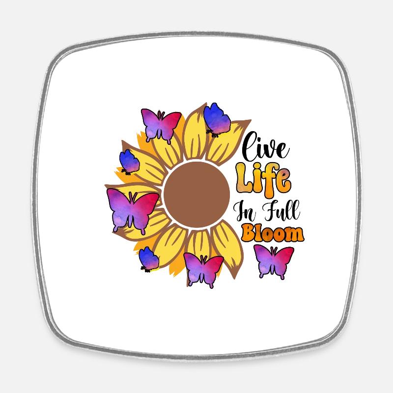 Live LIfe - Square fridge magnet - white