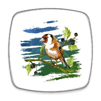 Bunter Vogel - Viereckiger Kühlschrankmagnet - Weiß - Vorne