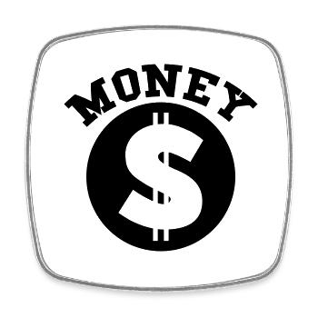 Money - Square fridge magnet - white - Front