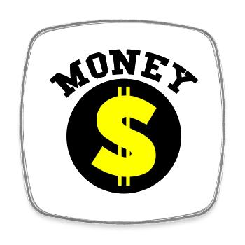 Money - Square fridge magnet - white - Front