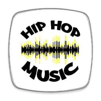 Hip Hop Music 002 - Square fridge magnet - white - Front