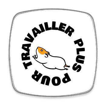 TRAVAILLER PLUS POUR - Magnet carré - blanc - Devant