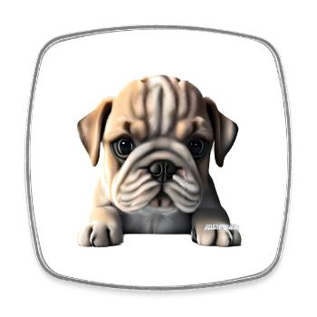 Chiens Chien bouledogue Français Chien Propriétaire - Magnet carré - blanc - Devant