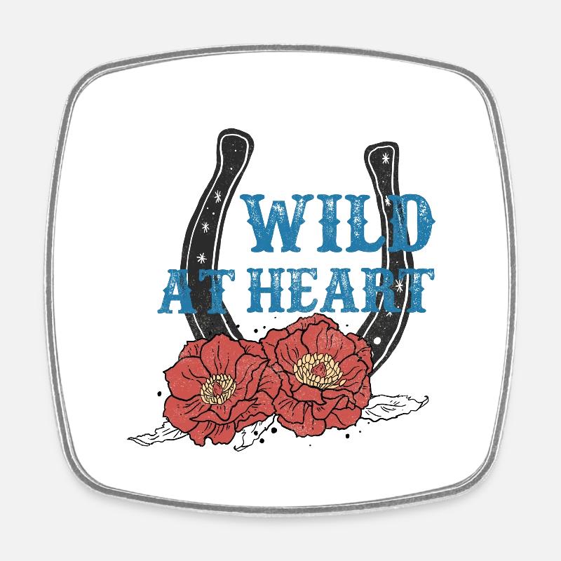 Western Desert Retro 8 - Square fridge magnet - white