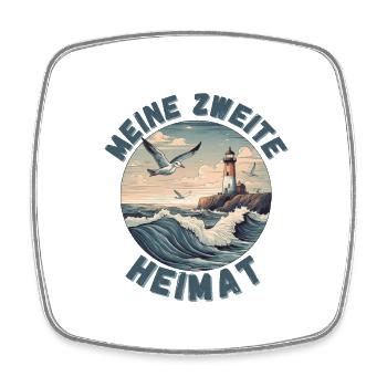 Urlaub an der Nordsee und Ostsee zweite Heimat - Viereckiger Kühlschrankmagnet - Weiß - Vorne