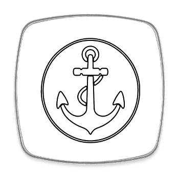 Anker Boot Schiff Nautik - Viereckiger Kühlschrankmagnet - Weiß - Vorne