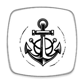 Anchor Boat Ship Nautical - Square fridge magnet - white - Front