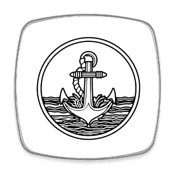 Anchor Boat Ship Nautical - Square fridge magnet - white - Front