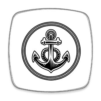 Anchor Boat Ship Nautical - Square fridge magnet - white - Front