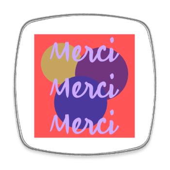 MERCI. MERCI MAÎTRESSE. CADEAU MAÎTRESSE. VACANCES - Magnet carré - blanc - Devant