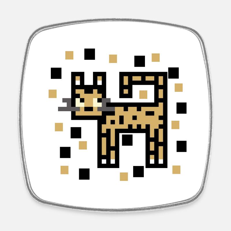 Leopard - Viereckiger Kühlschrankmagnet - Weiß