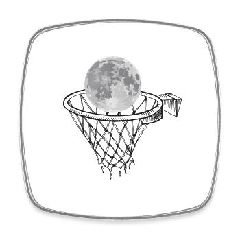 Basketlune - Magnet carré - blanc - Devant