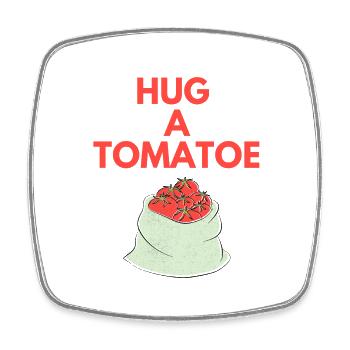 HUG A TOMATOE - Square fridge magnet - white - Front