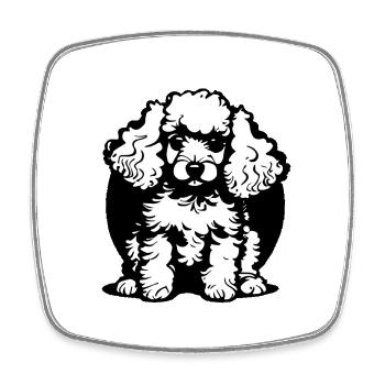Poodle Puppy Dog Owner Dog Love Poodle Puppy - Square fridge magnet - white - Front