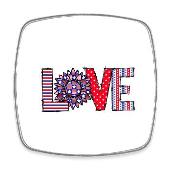 L’amour a besoin du monde #Love - Magnet carré - blanc - Devant