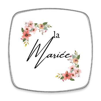 La mariée floral - Magnet carré - blanc - Devant