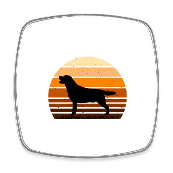 Labrador Dog Lover Silhouette Vintage Sunset - Magnet carré - blanc - Devant