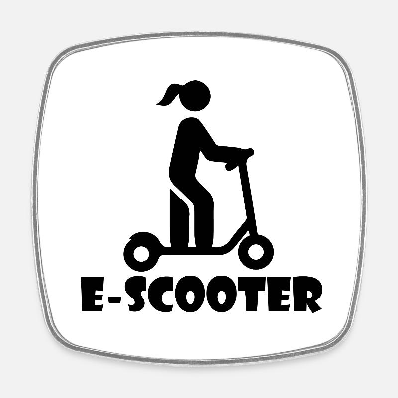 E-Scooter Roller Scooter - Magnet carré - blanc