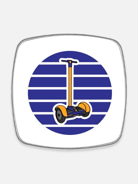 E-Scooter Roller Scooter - Viereckiger Kühlschrankmagnet - Weiß