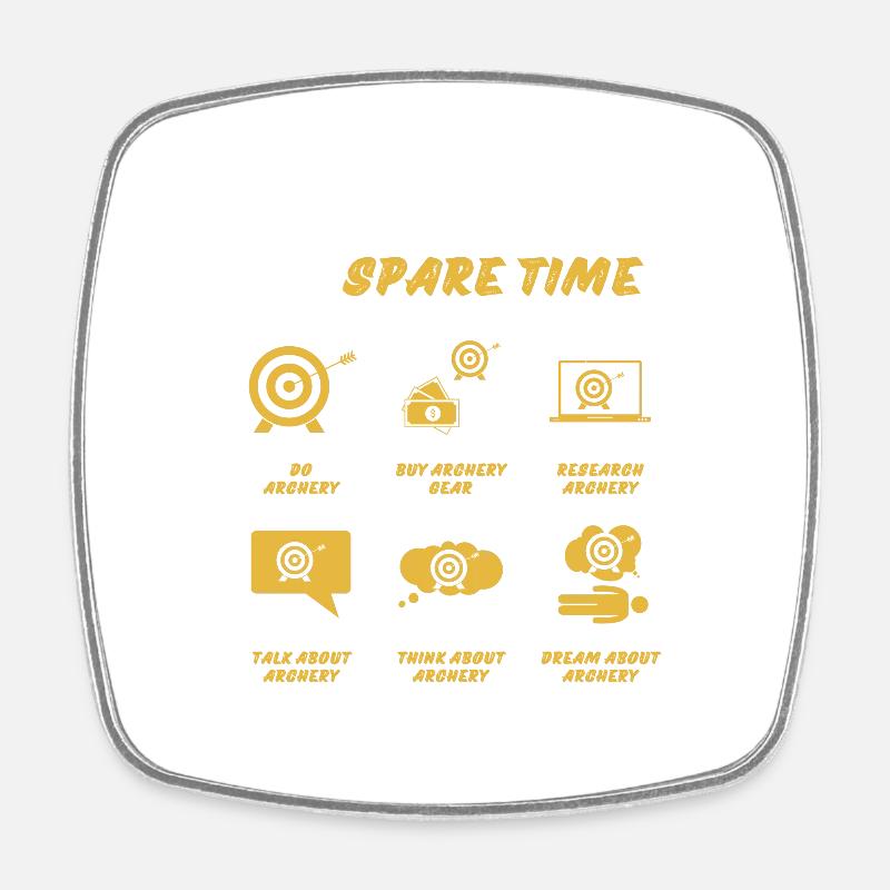 ARCHERY IN SPARE TIME - Square fridge magnet - white