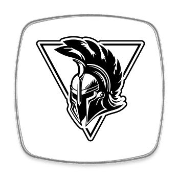 Spartaner Helm Gladiator Symbol - Viereckiger Kühlschrankmagnet - Weiß - Vorne