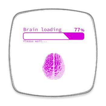 Brain Loading - Square fridge magnet - white - Front