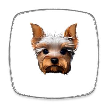 Dog Owner Yorkshire Terrier Puppy Dog - Square fridge magnet - white - Front