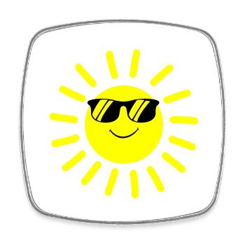 sonne smile - Viereckiger Kühlschrankmagnet - Weiß - Vorne