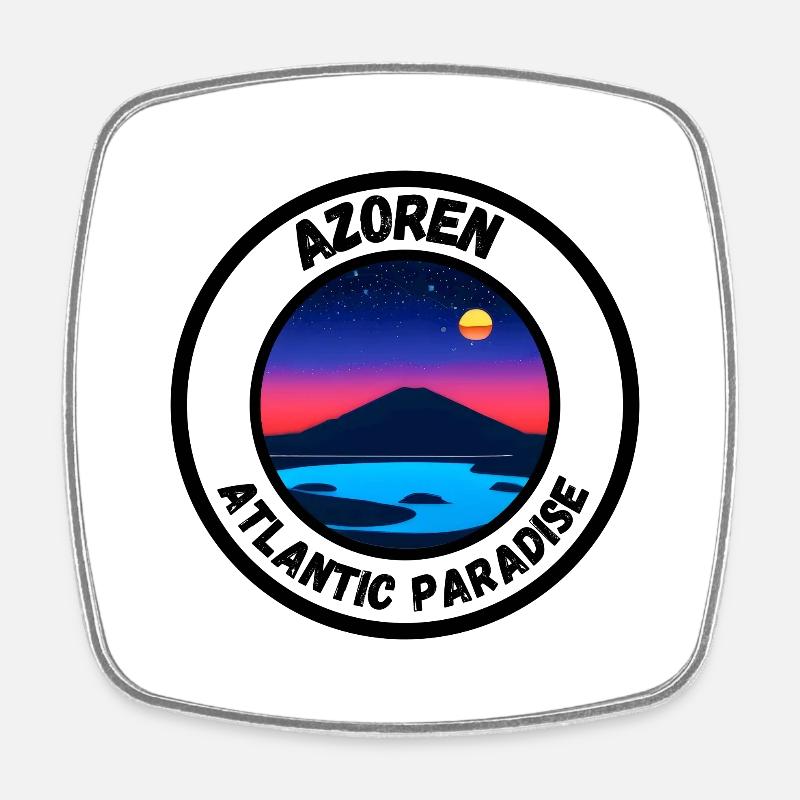 Azores - Atlantic Paradise - Square fridge magnet - white