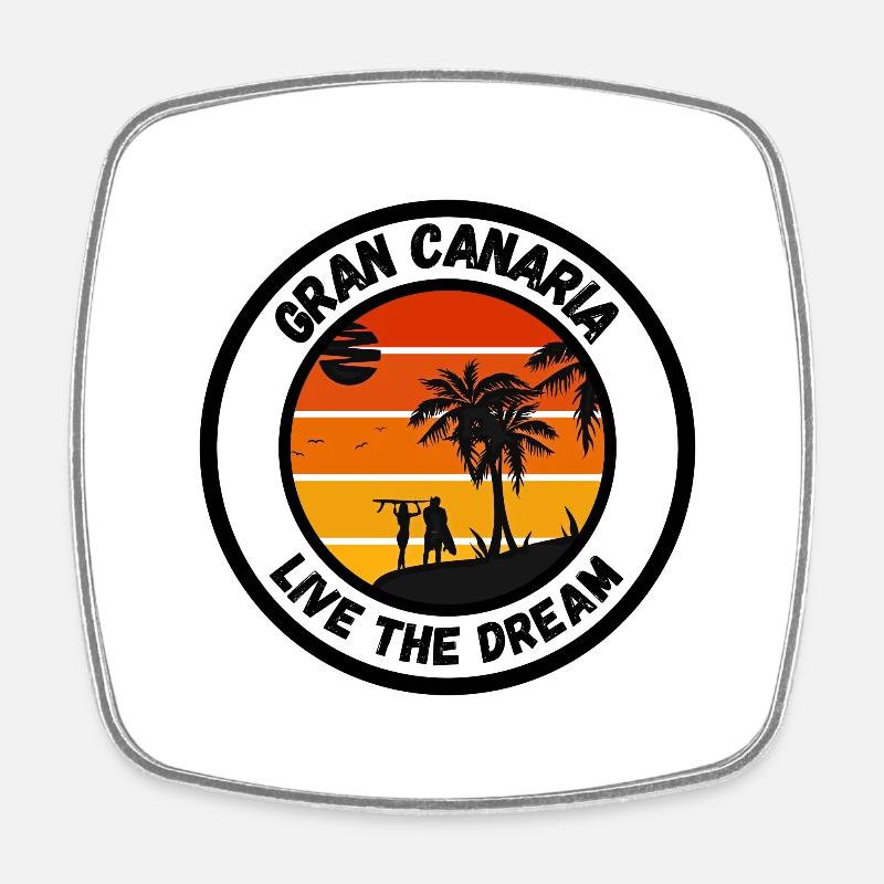 Gran Canaria - Live the Dream - Square fridge magnet - white
